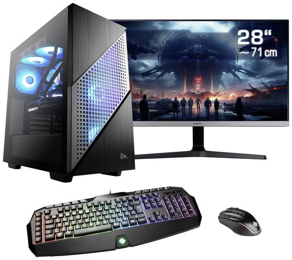 CSL Computer Gaming PC M10120  71.1 cm (28 Zoll)  UHD, 4K AMD Ryzen 7 7800X3D 16 GB RAM  1000 GB SSD   Nvidia GeForce RTX™ 4070 12 GB GDDR6X   89069