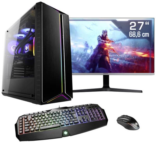 CSL Computer Gaming PC M10180  68.6 cm (27 Zoll)  WQHD AMD Ryzen 7 7800X3D 16 GB RAM  1000 GB SSD   Nvidia GeForce RTX™ 4070 12 GB GDDR6X   89077