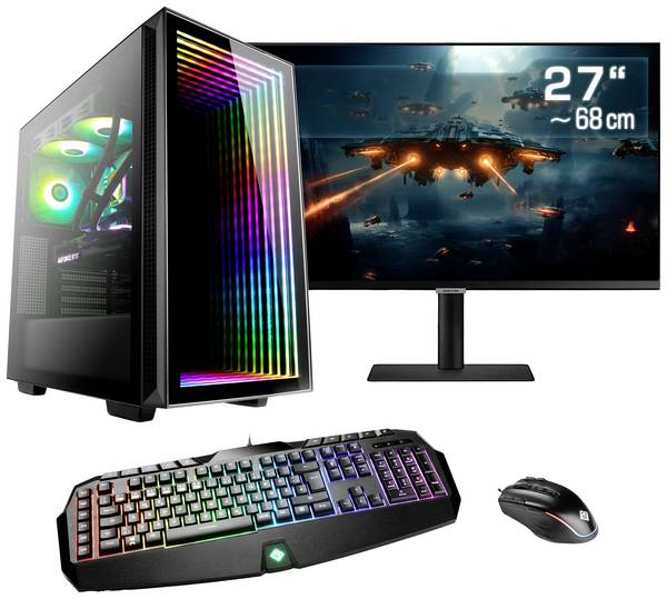 CSL Computer Gaming PC M10240  68.6 cm (27 Zoll)  WQHD AMD Ryzen 7 7800X3D 32 GB RAM  2000 GB SSD   Nvidia GeForce RTX™ 4070 12 GB GDDR6X   89093