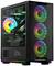 Ein moderner Gaming-PC mit RGB-beleuchteten Lüftern und transparentem Gehäuse, das die interne Hardware sichtbar macht.