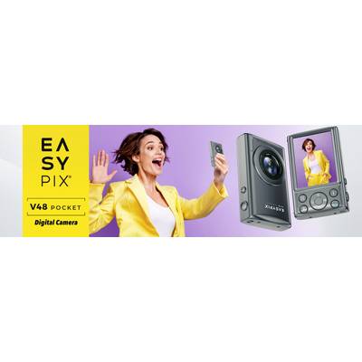 Easypix V48 Pocket Anthrazite Digitalkamera 8 Megapixel Anthrazit Integrierter Akku, 4K-Video, Full HD Video, mit eingeb-5