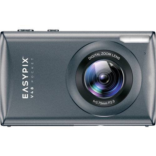 Easypix V48 Pocket Anthrazite Digitalkamera 8 Megapixel Anthrazit Integrierter Akku, 4K-Video, Full HD Video, mit eingeb...