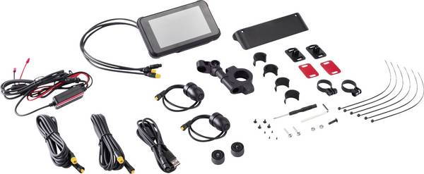 Midland BikePlay Guardian Dashcam mit GPS, GPS-Modul, Reifendruckkontrollsystem, Wasserdichtes Gehäuse Blickwinkel horizontal max.=110 ° 12 V, 24 V, 5 V Display, Dual-Kamera