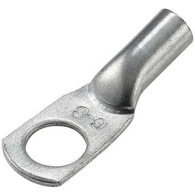 Metallkabelschuh mit rundem Loch und geformtem Ende zur Befestigung von Kabeln an Anschlüssen.