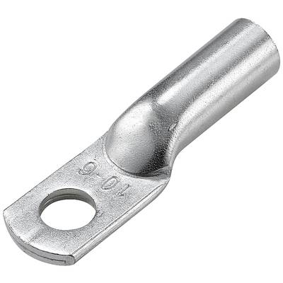 Metallischer Kabelschuh mit Loch für Kabelverbindung.
