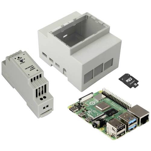 Joy-it DIN-Hutschienen-Kit Pi4 Raspberry Pi® 4 B 4 GB 4 x 1.5 GHz inkl. Hutschienengehäuse, inkl. Hutschienennetzteil, i...