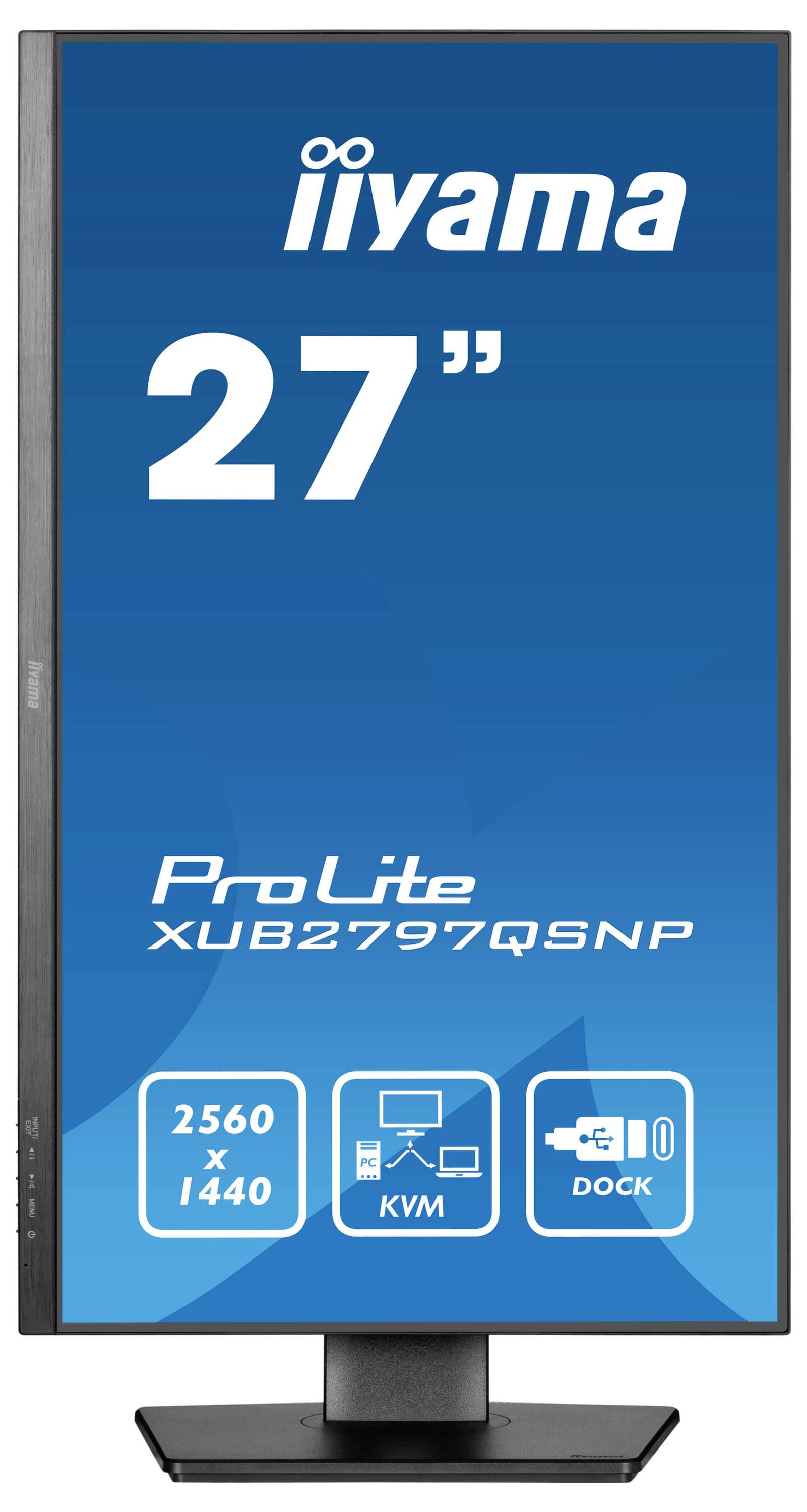 'Monitor iiyama ProLite XUB2797QSNP' mit 27" Display, 2560x1440 Auflösung, KVM und Dockingstation.