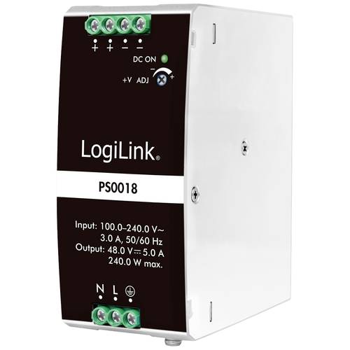 Thumbnail - LogiLink PS0018 Hutschienen-Netzteil (DIN-Rail) 48 V 5 A 240 W Inhalt 1 St.