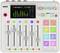 'RØDECaster Pro II' Audiomischpult mit mehreren Kanälen, farbigen Reglern und Tasten für Aufnahmesteuerung und Bearbeitung.