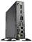 Industrie-PC in schwarzem Gehäuse mit mehreren Anschlüssen: HDMI, DP, COM, USB, VGA und DC-Eingang. Montiert auf stabilen Füßen.