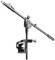 Mikrofonständer mit verstellbarem Galgenarm und Halterung, geeignet für Bühnen- oder Studioeinsatz.