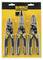 'DEWALT' Zangen-Set mit drei Zangen: Kabelschneider, Spitzzange, Kombinationszange. Gelb-schwarze Griffe in Kunststoffverpackung.