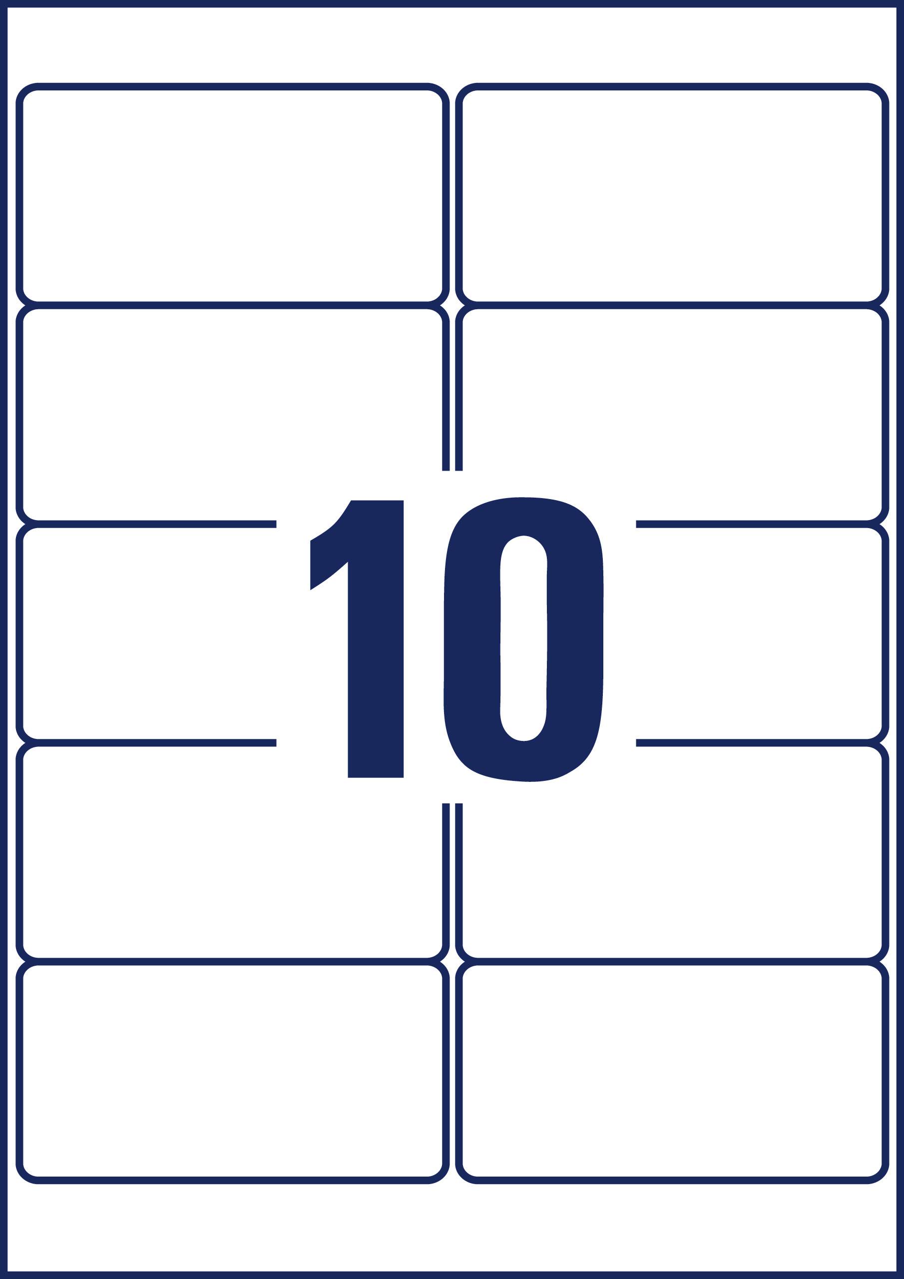 '10' steht in blauer Schrift groß in der Mitte eines Rasters mit zehn gleich großen, rechteckigen Feldern.
