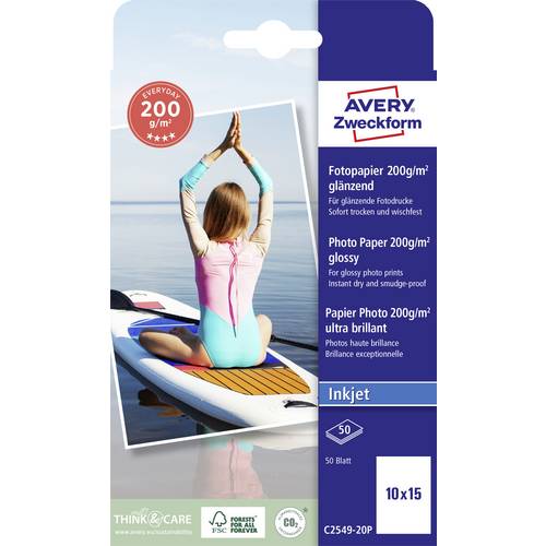 Avery-Zweckform Everyday C2549-20P Fotopapier 10 x 15 cm 200 g/m² 50 Blatt Glänzend