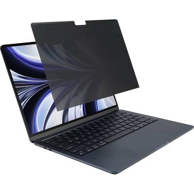 Ein geöffneter Laptop mit einer Displayschutzfolie, die teilweise über dem Bildschirm liegt. Die Tastatur ist gut sichtbar.