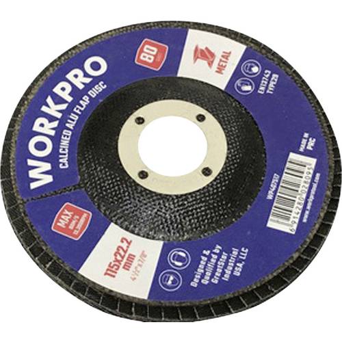 WorkPro WP407517 Fächerschleifscheibe Durchmesser 115 mm Bohrungs-Ø 22.2 mm 10 St.