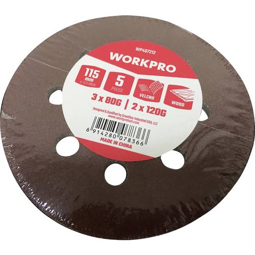 WorkPro WP407212 Schleifpapier für Schleifteller (Ø) 115 mm 5 St.