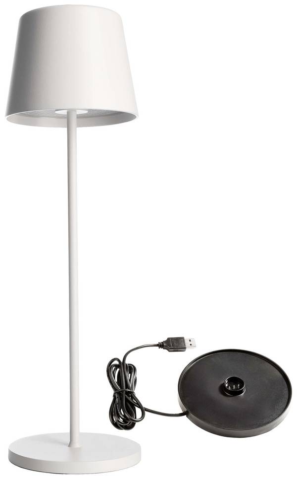 Deko Light 620199 Canis LED-Akku-Tischlampe  3.5 W Warmweiß  Weiß