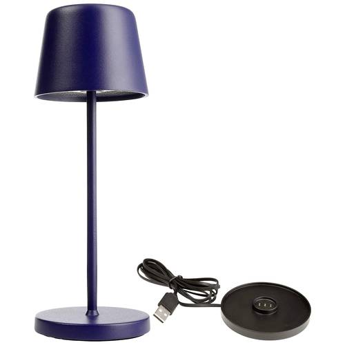 Deko Light 620205 Canis Mini LED-Akku-Tischlampe 2.3 W Warmweiß Blau