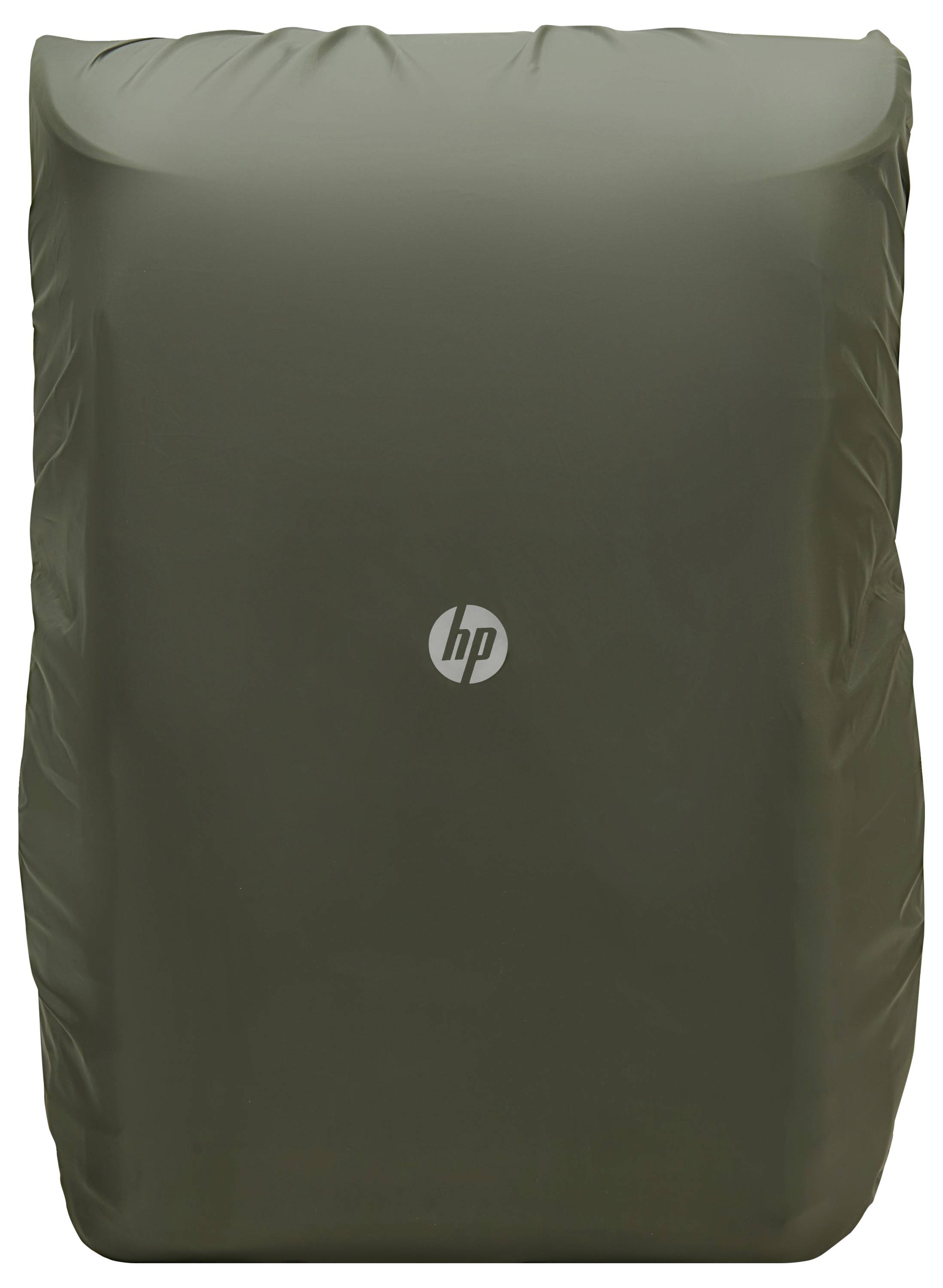 Graue, schlichte Abdeckung eines Produkts mit einem kleinen 'hp'-Logo in der Mitte.