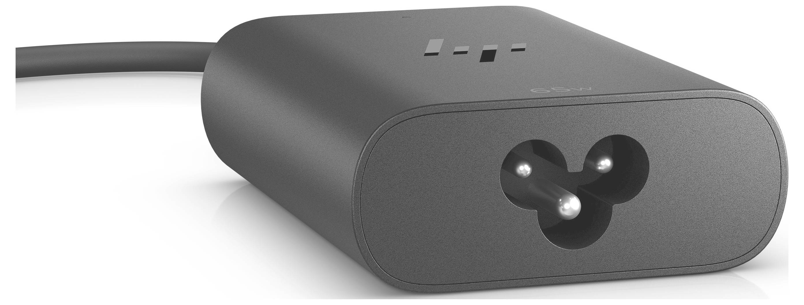 Ein graues Netzkabel mit dreipoligem Stecker, geeignet für elektronische Geräte.