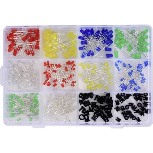 TRU COMPONENTS T23O125 LED-Sortiment Rot, Grün, Gelb, Blau, Weiß 3 mm, 5 mm 20 mA 2 V, 3 V