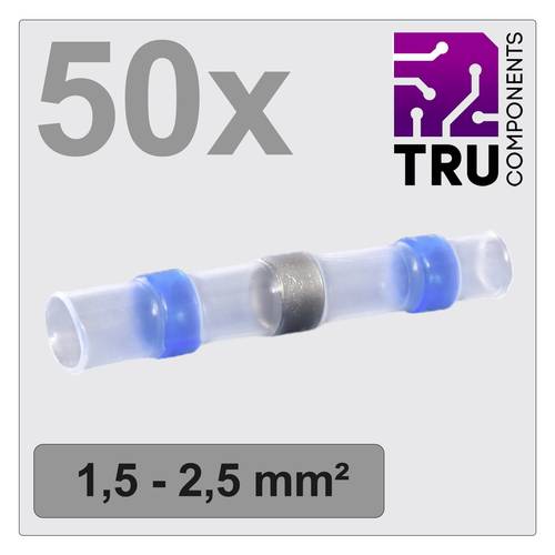 Thumbnail - TRU COMPONENTS TC-12888424 Stoßverbinder mit Schrumpfschlauch 1.5 mm² 2.5 mm² Vollisoliert Blau 50 St.