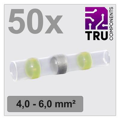 '50x Schrumpfverbinder von TRU COMPONENTS, für Kabelquerschnitt 4,0 - 6,0 mm². Transparent, mit farbigen Enden.'