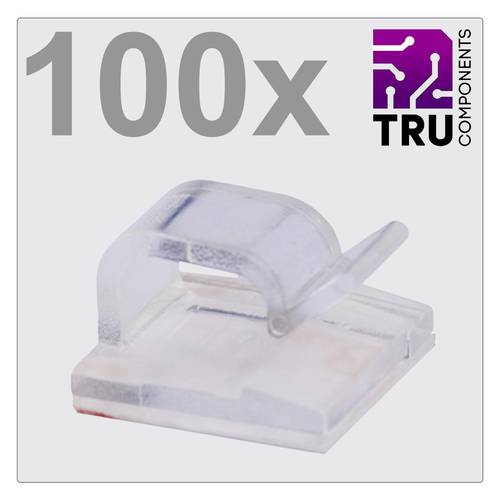TRU COMPONENTS T24CA019 Kabelclip selbstklebend TC-12888432 Bündel-Ø-Bereich 1 bis 7 mm Transparent 100 St.