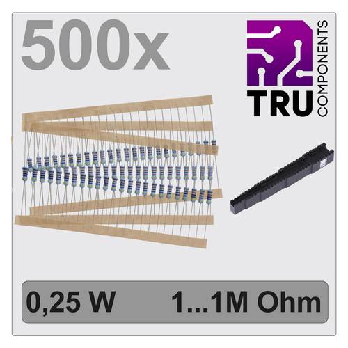 TRU COMPONENTS TC-12888452 T22P036 Metallschicht-Widerstand Sortiment axial bedrahtet 0.25 W 1 % 500 St.