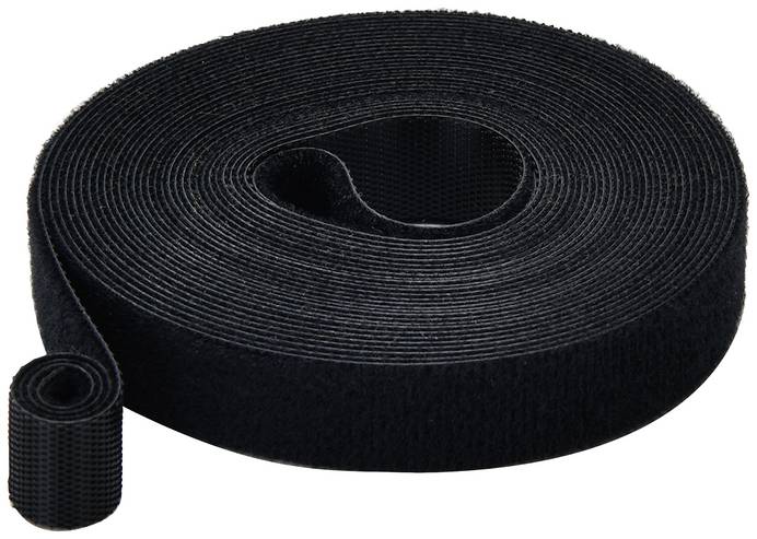 Eine Rolle mit schwarzem Klettband.