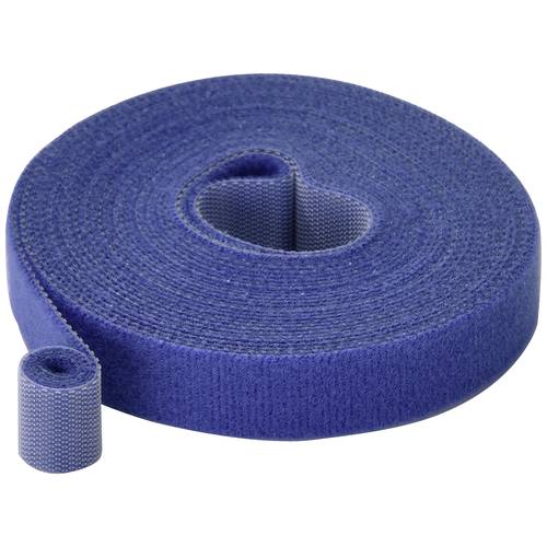 TRU COMPONENTS T24CA065 Klettband zum Bündeln Haft- und Flauschteil (L x B) 5 m x 15 mm Blau 5 m