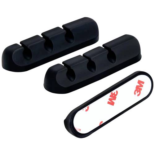 TRU COMPONENTS T24CA080 Kabelhalter selbstklebend TC-12888592 Bündel-Ø-Bereich 6 mm (max) Schwarz 3 St.