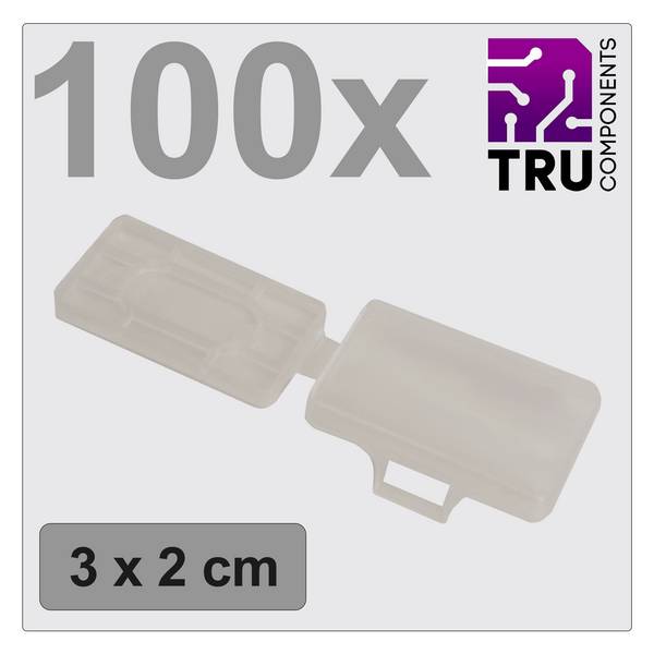 TRU COMPONENTS TC-12888604 T24CA083 Zeichenträger Beschriftungsfläche: 18 x 30 mm Transparent Anzahl Markierer: 100 100 St.