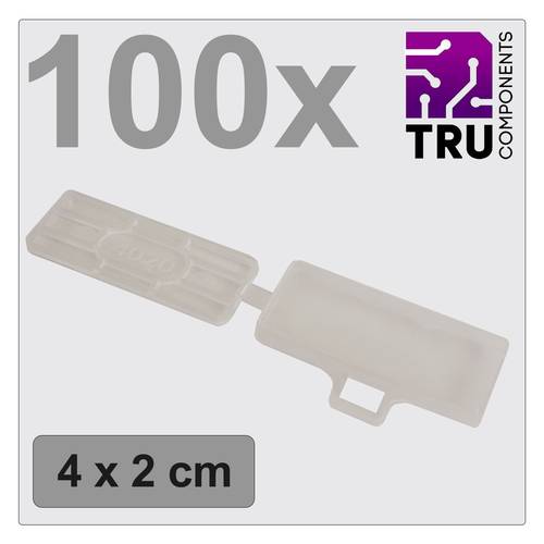 TRU COMPONENTS TC-12888608 T24CA084 Zeichenträger Beschriftungsfläche: 18 x 42 mm Transparent Anzahl Markierer: 100 100 ...