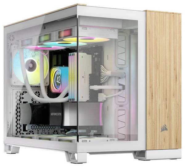 Corsair CC-9011288-WW Midi-Tower PC-Gehäuse  Bambus, Weiß