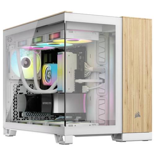 Corsair CC-9011288-WW Midi-Tower PC-Gehäuse Bambus, Weiß