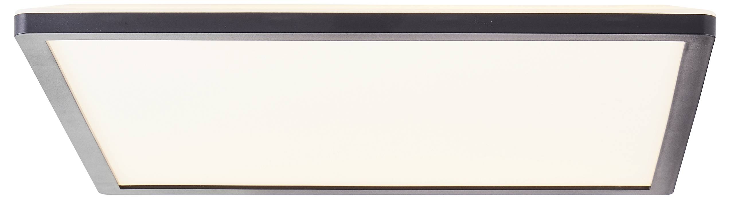 Rechteckige Deckenleuchte in weiß mit schwarzem Rand, moderne Optik.