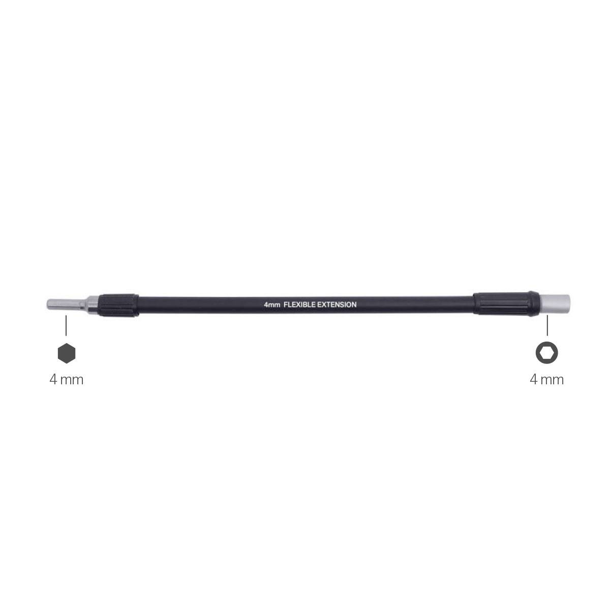 Flexible Verlängerung mit 4 mm Durchmesser an beiden Enden.