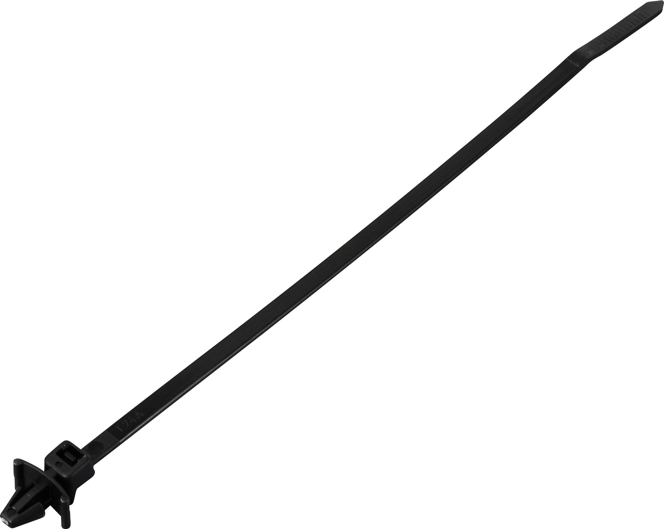 TRU COMPONENTS TC-13030696 TC-WM-115-3.6-UVB-B Kabelbinder 155 mm 3.6 mm Schwarz mit Flügelverschluss, UV-stabilisiert, ...