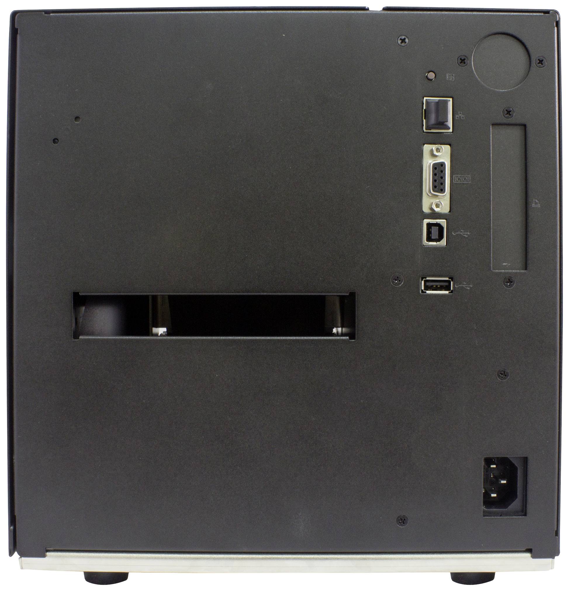 Rückseite eines elektronischen Geräts mit Anschlüssen für VGA, USB und Stromversorgung; Lüftungsschlitze sichtbar.