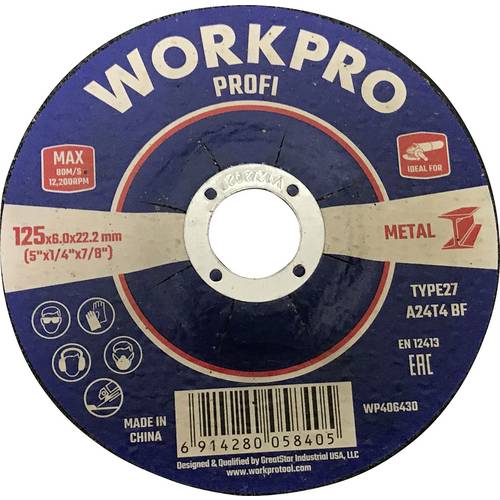 WorkPro WP406430 Schleifscheibe Durchmesser 125 mm 5 St.