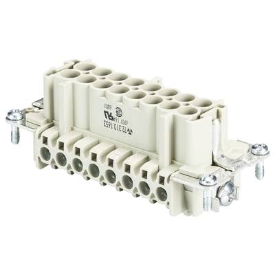 Ein grauer elektrischer Steckverbinder mit mehreren Anschlussklemmen, geeignet für hohe Stromstärken und industrielle Anwendungen.