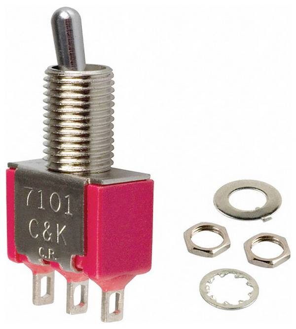 C & K Switches 7101MYZBE Toggle Switch 7000 Series  20 V/AC, 20 V/DC  1 x Ein/Ein   1 St. Bulk