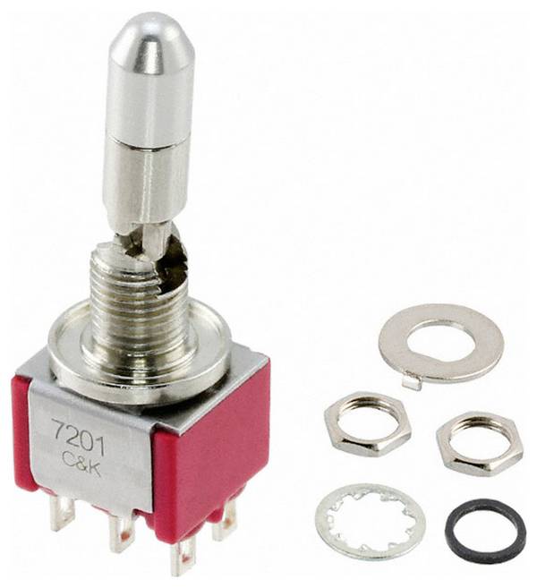 C & K Switches 7201K2CWZGE Toggle Switch 7000 Series 120 V/AC, 28 V/DC 5 A 2 x Ein/Ein IP67 1 St. Bulk