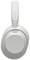Ein weißer Kopfhörer von Sony, von oben betrachtet, mit einem sichtbaren Logo und Knopf auf der rechten Seite.
