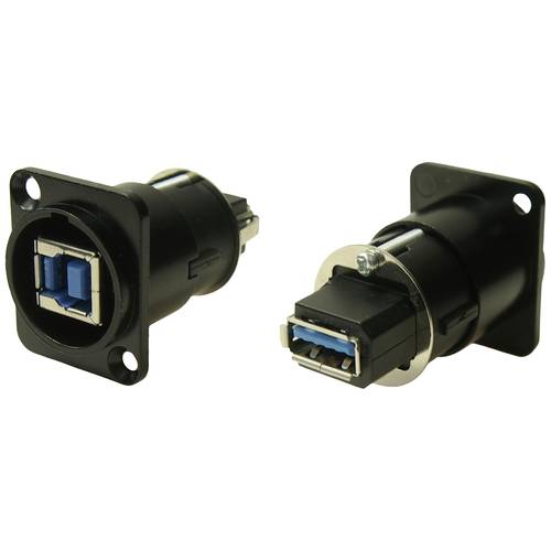 XLRFT USB 3.0 B-A Buchse schwarz Metall Geerdet Adapter, Einbau CP30109 Cliff Inhalt: 1 St.