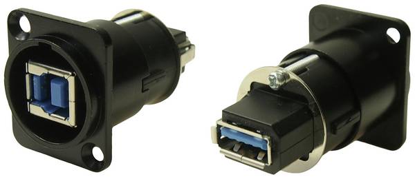XLRFT USB 3.0 B-A Buchse schwarz Metall Geerdet Adapter, Einbau CP30109 CP30109 Cliff Inhalt: 1 St.