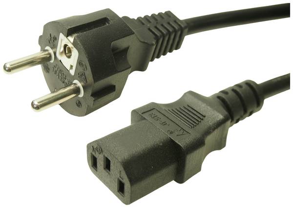 Cliff FCR72035 Strom Netzkabel Schwarz 1 m