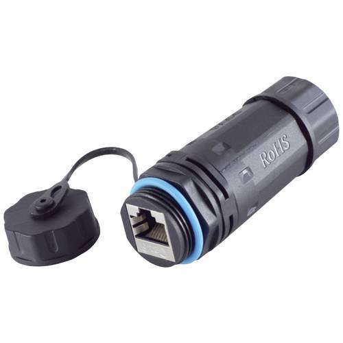 BKL Electronic RJ45 Verbinder, CAT 6, IP68, short, Outdoor 10121208 Polzahl Sensoren 8 Schwarz 1 St.